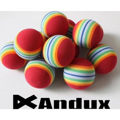 100pcs/Set Golf Ball Golf Accessories Golf Foam Soft Rainbow Stripe Ball Indoor/Outdoor Golf Training Aids Balls Red 100pcs*CHQ