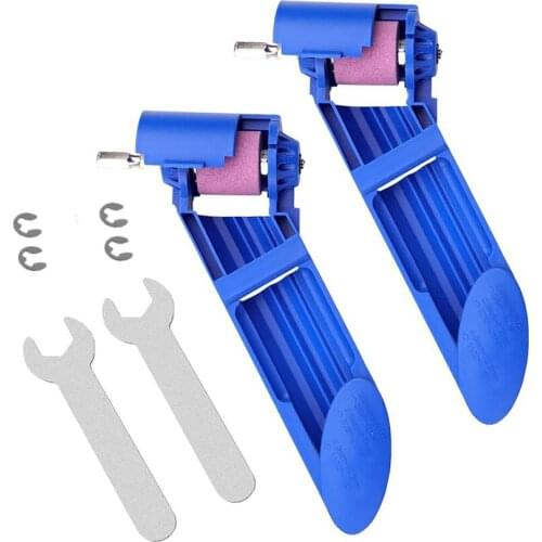 2pcs Drill Bit Sharpener Portable Diamond Drill Bit Sharpening Tool Corundum Grinding Iron Wheel Wrench Sharpen Machine Orange