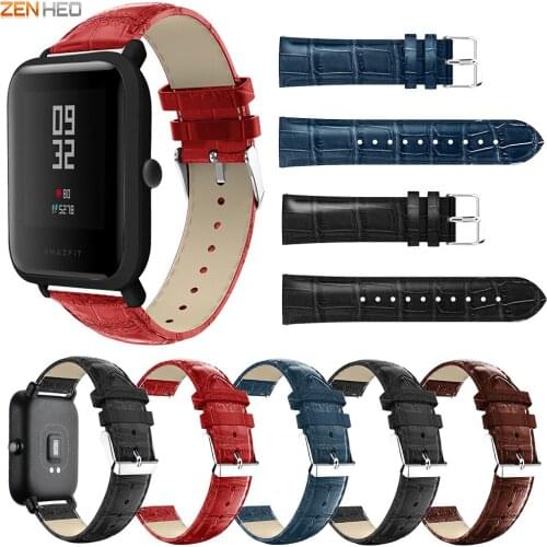 20mm Leather Strap For Xiaomi Huami Amazfit Bip BIT Lite Youth Smart Watch Band Replacement Bracelet For Huami Amazfit GTR 42mm