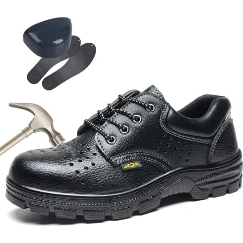 2019 Breathable Safety Shoes Lightweight Summer Anti-smash Perforated Work Shoes Mens Comfort Anti-skid Mountaineering shoes