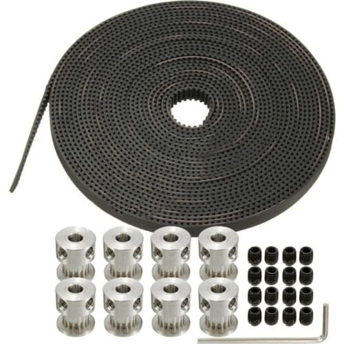26Pcs 5M Timing Belt GT2 16T, 5mm Bore, Pulley Printer 3D, 1*GT2 Belt+8*GT2 Pulleys+16*Screws+Wrench
