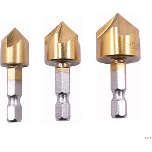 Hand Tools Countersink Drill Bit Set Punch Tool High Speed Steel 3pcs