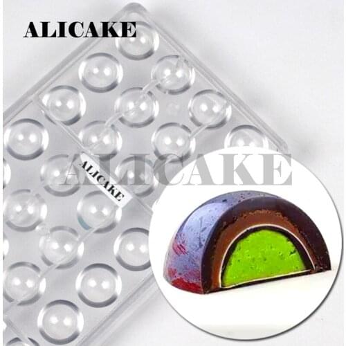 3D Polycarbonate Chocolate Mould 20mm Thick Chocolate Mold Tray Sphere for Bakery Form of Chocolate Moulds Baking Pastry Tools