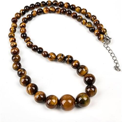 Free Shipping Natural Stones Round Beads Blue Sandstone Tigereye Malachite Quartz Jewellery Necklace Factory wholesale 18" 1Pcs