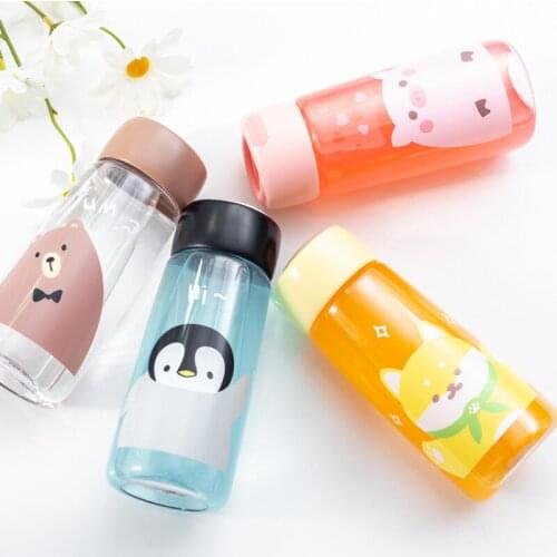 Water Bottle Cute Animal Cartoon Plastic Can Hold Boiling Water Mini Kids Girls Sports Outing Easy To Carry Water Cup