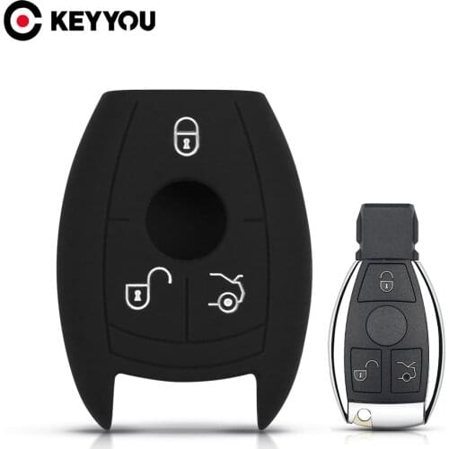 KEYYOU 3 Button Silicone Car Key Case For Mercedes Benz CLS CLA AMG GL R SLK A B C S Remote Key Fob Case Remote Fob Cover