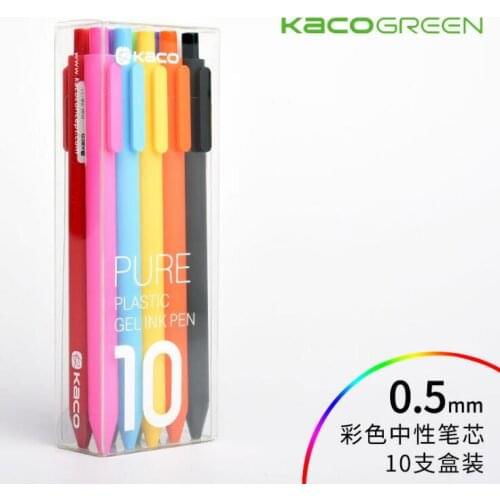 10pc/set Original Xiaomi Mijia Kaco Pen ABS Case 0.5mm MI Kaco Cover pen shell Core Durable Signing case Pen Refill Black Ink