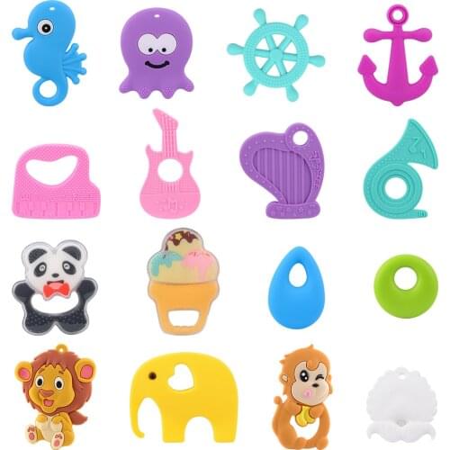 Food Grade Silicone Baby Teether Lion/elephant Molar Rod Teething Newborn Bite Toy