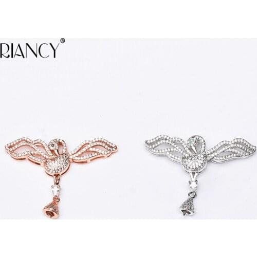 DIY Jewelry Accessories Pearl necklace Bracelets accessories swan micro inlaid Zircon