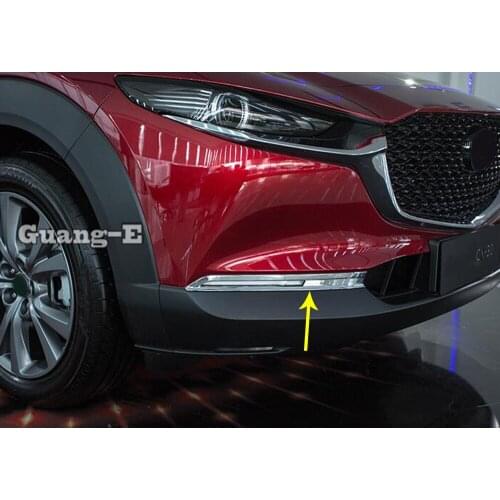 For Mazda CX-30 CX30 2020 2021 Car Styling Cover Front Fog Light Lamp Detector Frame Stick Styling ABS Chrome Trim 2pcs