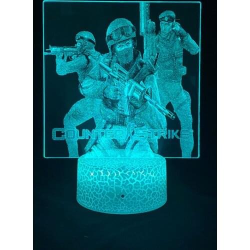 Counter Strike CS Game Figures 3D Picture Lava Lamps Led Battery Touch Night Lights RGB Neon Gifts Bedroom Table Desk Decoration