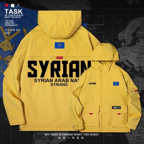 Syrian Arab Republic Syria SYR Arabic men jacket hooded Navy logo army fan streetwear top clothing printed coat clothes autumn