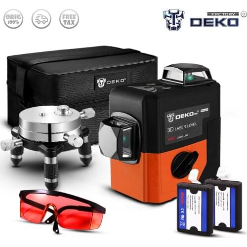 Factory Outlet DEKO HV-LL12 12Lines 3D Laser Level Self-Leveling 360 degree Horizontal & Vertical Cross Powerful Outdoor Useful
