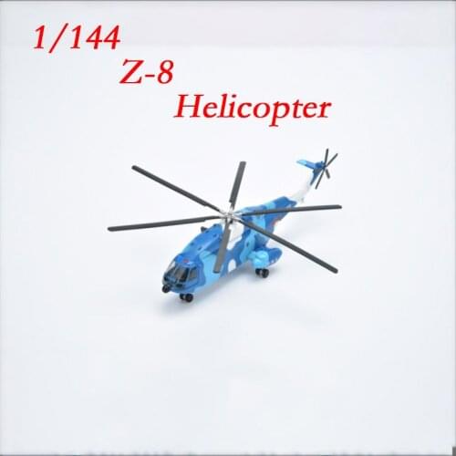 Diecast 1/144 Scale Multi-purpose Helicopter Z-8 Simulation Alloy Finished Military Aircraft Model Toy for Kids Gift Collectible