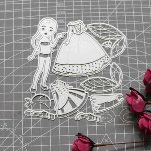 Girl Princess Dress Elves Angel Metal Cutting Dies for Scrapbooking DIY Photo Album Card Making Decorative Stencil