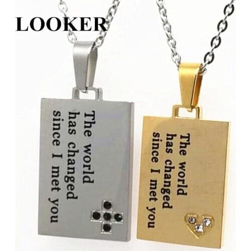 LOOKER Fashion Necklace & Pendants for Men / Women Couples Friends Stainless Steel Wedding Jewelry