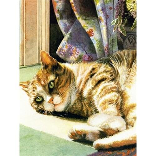 Lovely Cat Animal DIY Cross Stitch Embroidery 11CT Kits Craft Needlework Set Cotton Thread Printed Canvas Home Sell
