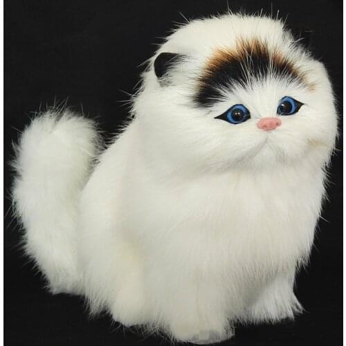 Real hair Electronic Pets Cats Dolls Simulation animal cat toy meowth childrens cute pet plush toys model ornaments Xtmas gift