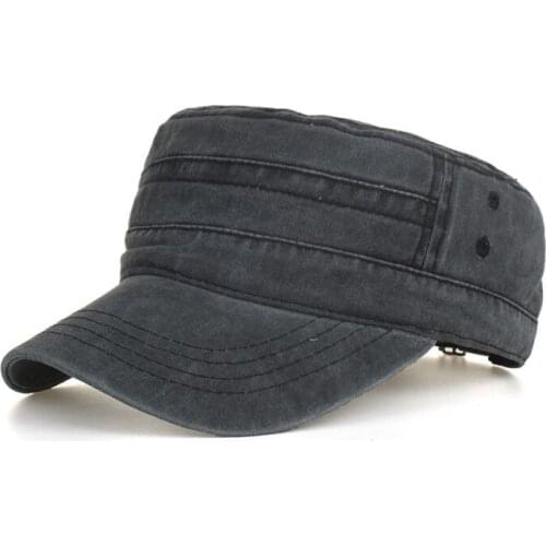 Spring and summer new style washed cotton light board flat cap military cap outdoor sunshade casual hat P019