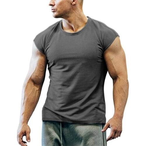 New compression breathable gym workout muscle sleeveless T-shirt male fitness training suit fitness quick-drying sportswear