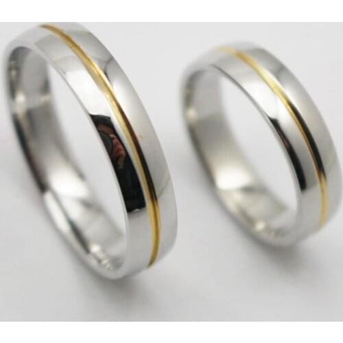 New Fashion Design Engagement Wedding Ring Spell Color Stainless Steel Wedding ring Classic Couple Ring Top Quality