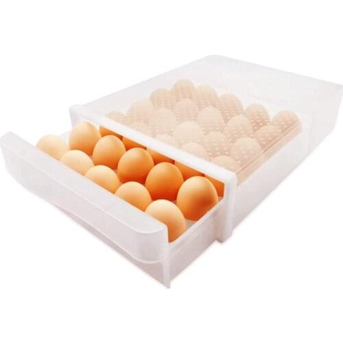 New 30-Count Egg Holder for Refrigerator, Egg Storage Container, Plastic Clear Refrigerator Egg Trays for Kitchen