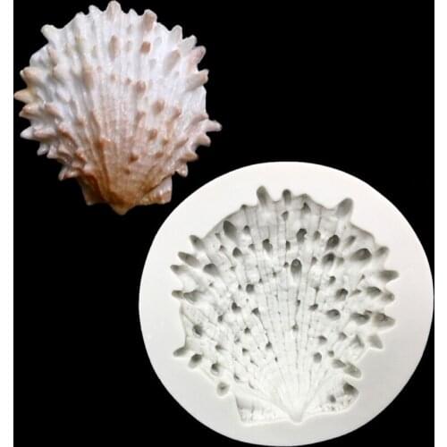 Wholesale 10 pcs/lot 3D Silicone Shellfish Shapes Fondant Cake Chocolate Candy Jello Silicone Decorating Mould Tools