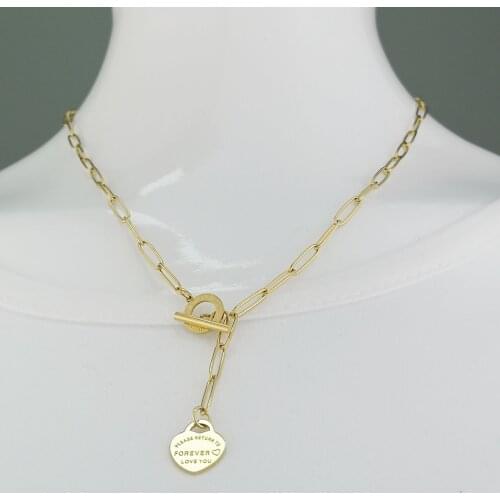 Necklace Stainless Steel New Goddess Luxury Golden Color Luxe Fashion For Women Hot Sell Copy Jewelry