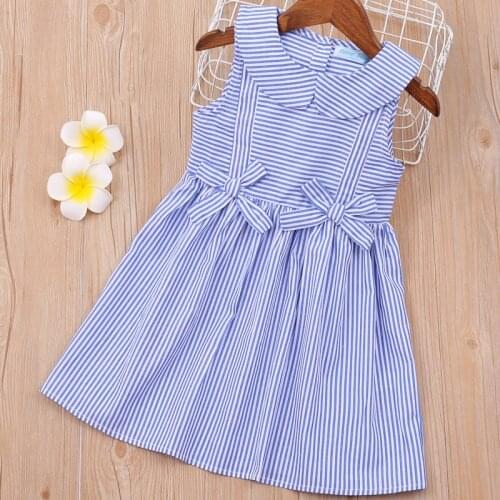 Girls Dresses New Summer Kids Clothing Sweet Flower Stripe Princess Dress For Girl Childrens Clothing