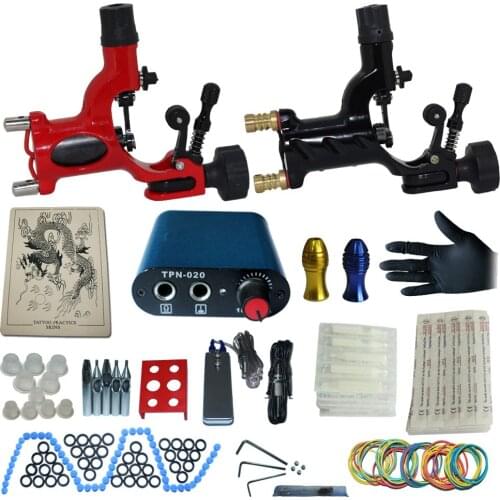 YILONG tattoo complete tattoo kit power supply+poot pedal+2 alloy grips+accessories 10kitB