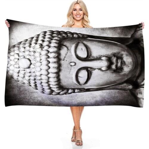 Custom Buddha Statue High Quality Adult Luxury Beach Towel Cartoon Quick Dry Towels For Swimming Shower Beach Towels Dropship