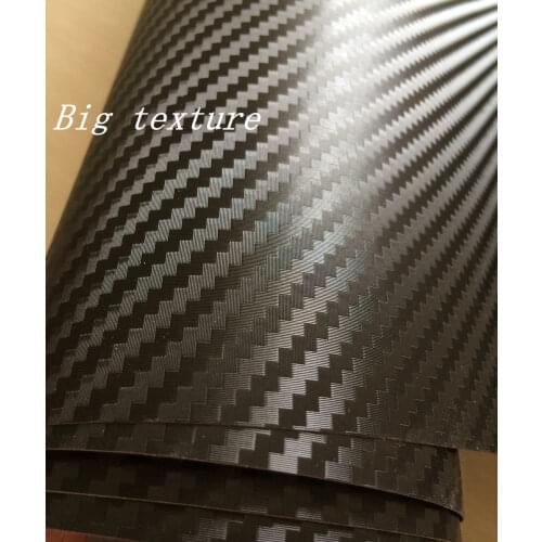 Premium big texture 3D Carbon Fibre Vinyl Car Wrap Film With Bubble Free 3d Carbon Fiber Sheets sticker Foil size 1.52x30m/Roll