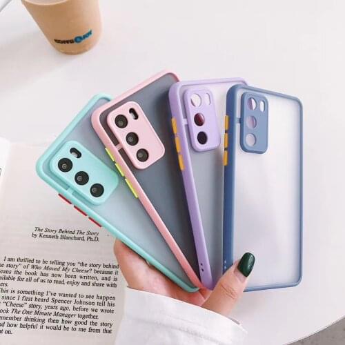 Candy Color Bumper Phone Case For Huawei P40 Lite P30 P20 Pro Mate 30 20 Pro Camera Protection Shockproof Back Cover