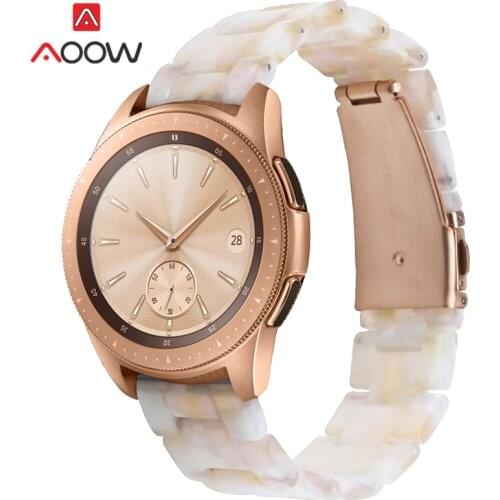 20mm 22mm Resin Watchband Strap for Samsung Galaxy Watch Active2 42mm 46mm Gear S2 S3 Huawei Stainless Steel Buckle Band correa