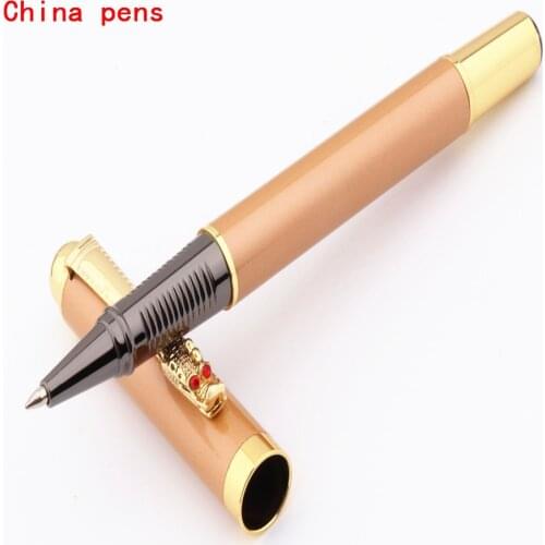Luxury 7026 Gold Oriental dragon Business office Medium Nib Rollerball Pen New