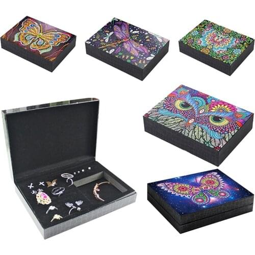 5D DIY Diamond Painting Jewelry Box Special Shaped Diamond Embroidery Organizer Box For Jewelry Necklace Earring Container Box