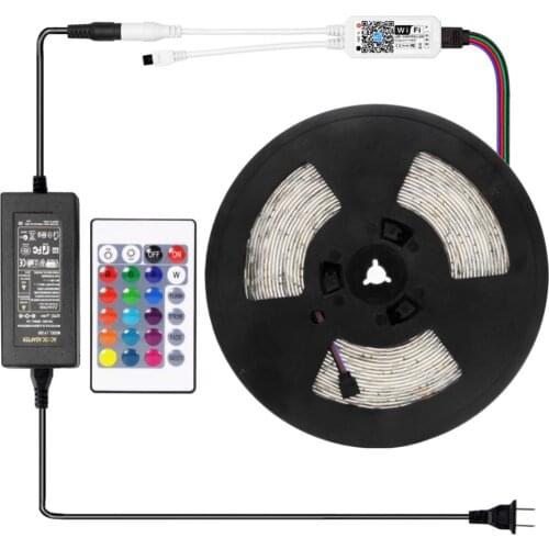 15M WiFi LED Strip Light RGB Tape Diode Neon Ribbon tira fita SMD 5050 30M Flexible Light String With WiFI Controller adapter