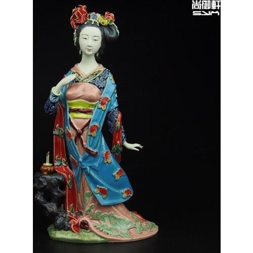 Shiwan doll master of fine ancient beauty Diao Chan ladies figure crafts ceramic ornaments Home Furnishing decorations