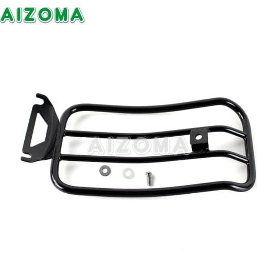 Black Retro Luggage Case Tail Rack Motorcycle Rear Solo Seat Luggage Rack For Harley Touring FLHT FLHR FLHX FLT 1997-2015