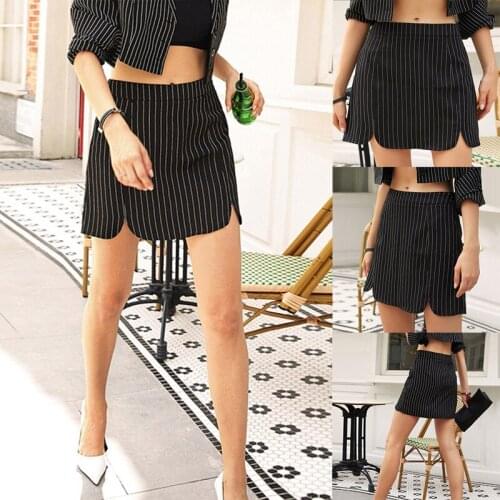 Womens Plaid Skinny Slit Mini Skirt