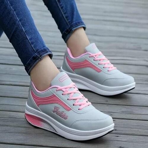 Women Sneakers 2021 Breathable Waterproof Wedges Platform Vulcanize Shoes Woman Pu Leather Casual Tennis Female Womens Loafers