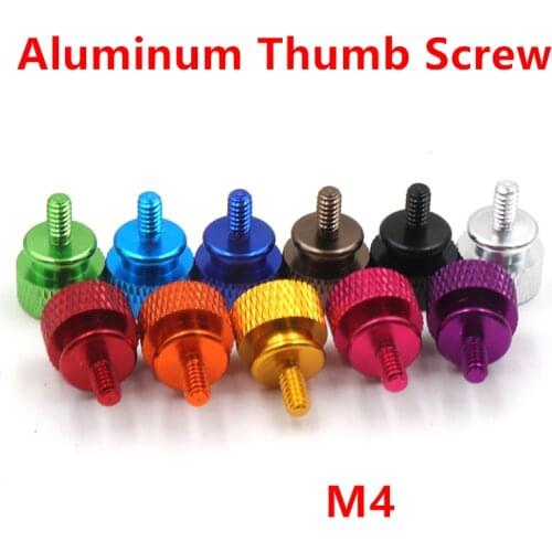 10pcs M4 Aluminum step thumb screw Computer case Screw Knurled Hand Screws Thumbscrews m4 anodized 11 colors