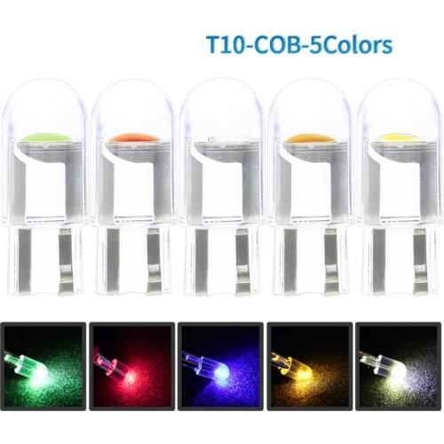 10pcs T10 COB Car LED Reading Light Auto Width Lamp Door Instrument Lights License Plate Bulb