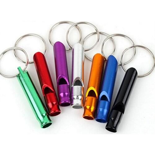 2 Pcs Whistle Multifunctional Aluminum Emergency Survival Whistle Keychain Camping Compass Kits for Camping Hiking Outdoor Sport