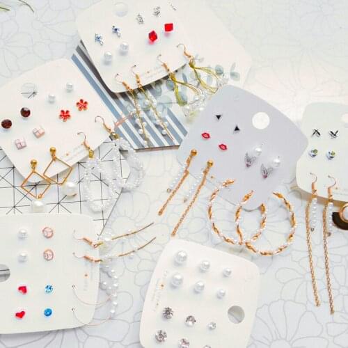 2021 Womens Charm Handmade Pearl Hoop Earrings New Trend Butterfly Geometric Statement Earrings Set Female Party Punk Jewelry