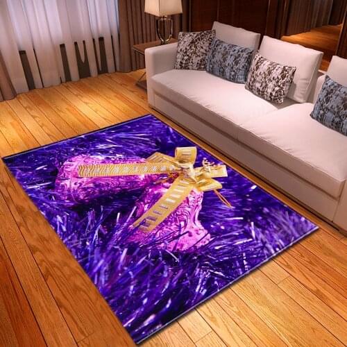 3D Christmas Bells Parlor Floor Area Rug Decor Children Room Bedside Rugs Flannel Kitchen Corridor Mat Living Room Rug Carpets