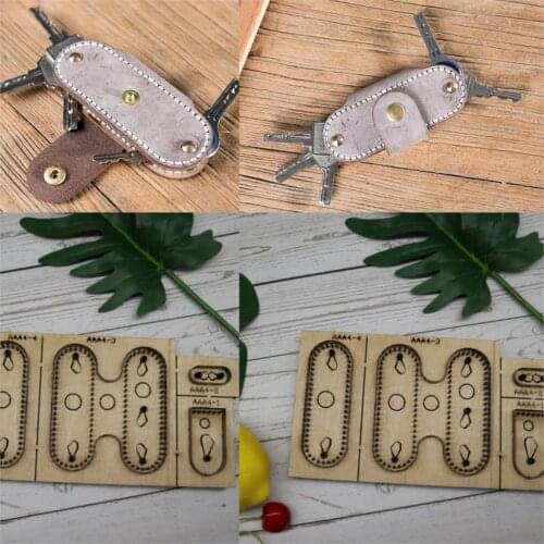 4pcs/set herramientas para cuero leather craft template fabric cutter key case knife mould cutting dies hand punch tool set