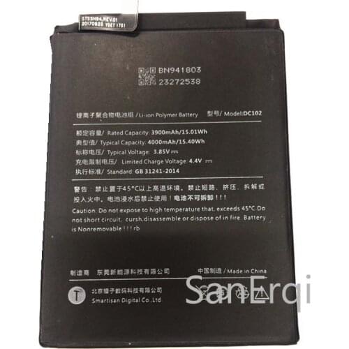 4000mAh/15.04Wh DC102 Replacement Battery For Smartisan U3 OC105 smartphone Built-in Li-ion bateria Li-Polymer Batterie battery