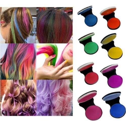 8Pcs/Set 3g Disposable Hair Dye Powder Water Soluble Colorful Hair Chalk Powder Temporary Spray DIY Pastel Hairstyle Tools
