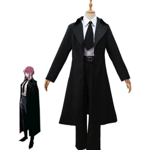 Anime Chainsaw Man Makima Cosplay Costume Bad Women Fancy Suit Jacket Top Pants Belt Halloween Uniforms Custom Made